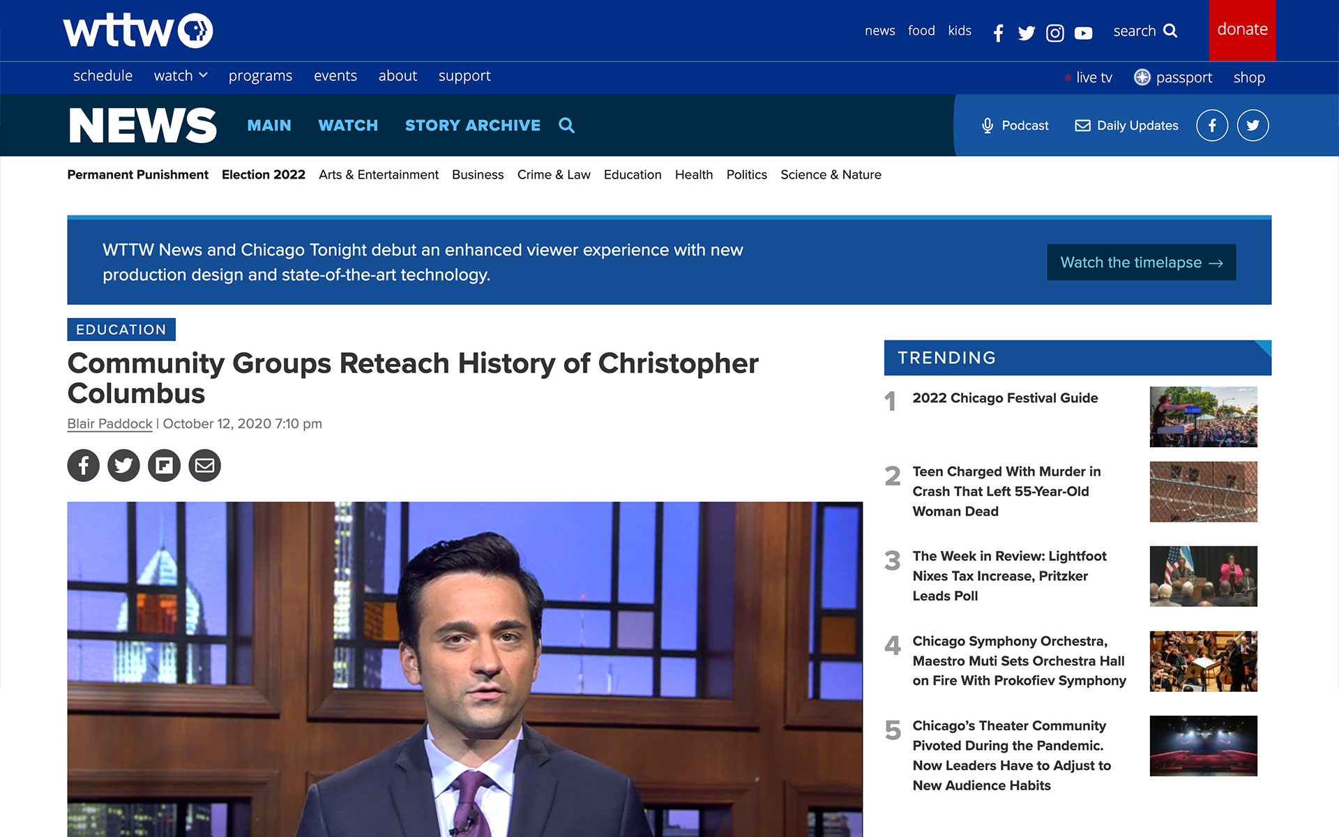 Anthony Pochel Tamez Chicago 17th Police District Council Member Campaign Empowering Communities for Public Safety ECPS Article Video WTTW PBS Christopher Columbus Statue 2020